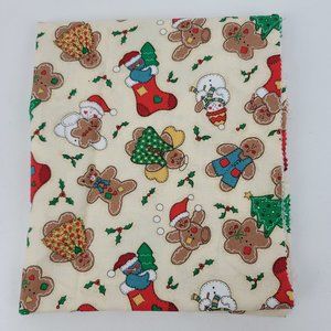Gingerbread Christmas Fabric 34"x42" 0.94 Yard